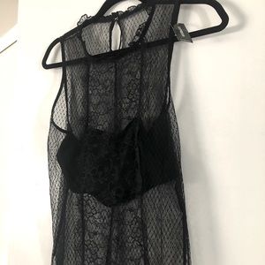 Black lace top, built in bandeau
